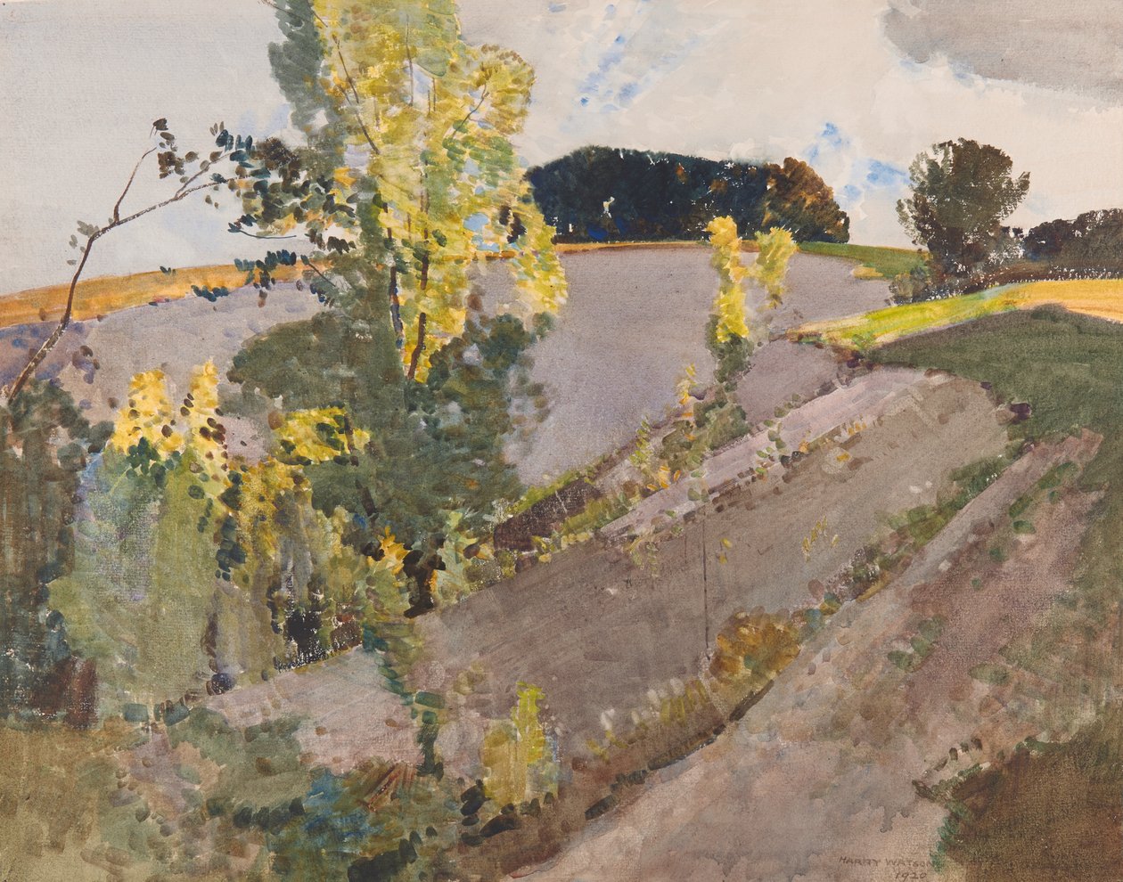 The Chalk Pit (akwarela) autorstwa Harry Watson