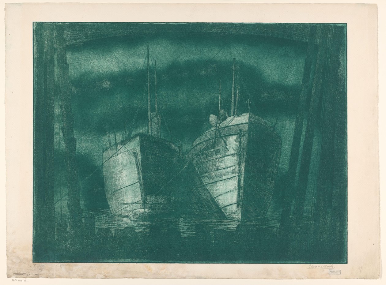 Dwie szczekanie autorstwa Harry van Mook (signed by artist)