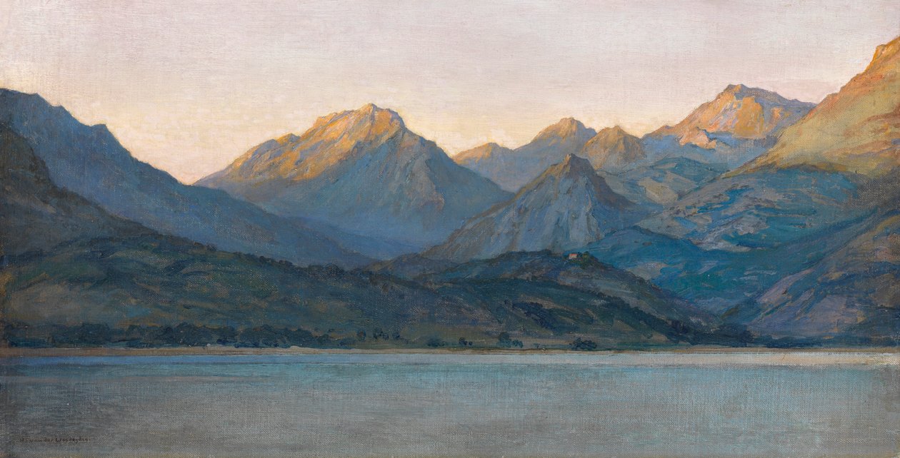 Wieczór, Alpy Nadmorskie z Cap-Martin (olej na desce płóciennej) autorstwa Harry van der Weyden