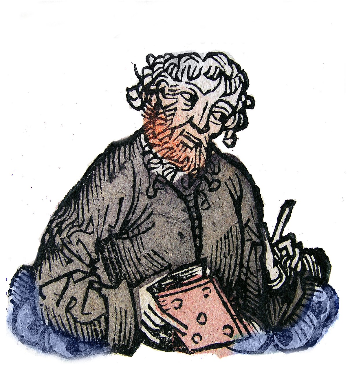 Portret Juwenala (Decimus Junius Juvenal) Łaciński poeta satyryczny z końca I wieku. Ksylografia „Kroniki Norymbergi” Hartmanna Schedel autorstwa Hartmann Schedel