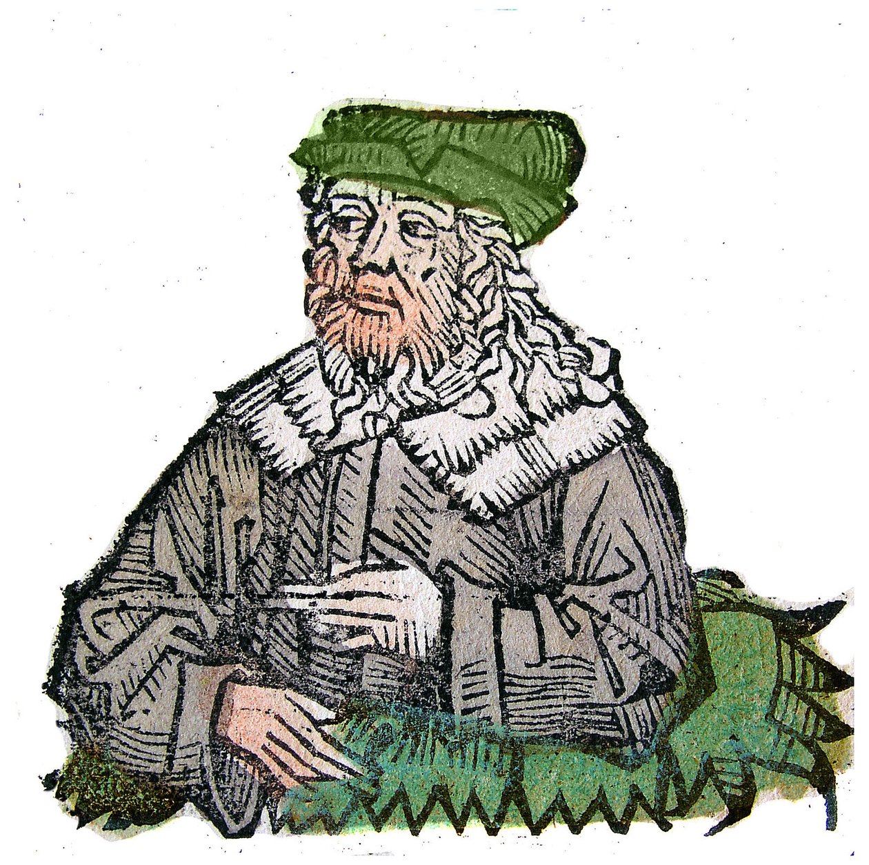 Portret Plotyna (Plotyna) (Plotyna) (205 - 270), grecki filozof. Ksylografia „Kroniki Norymbergi” Hartmanna Schedela autorstwa Hartmann Schedel