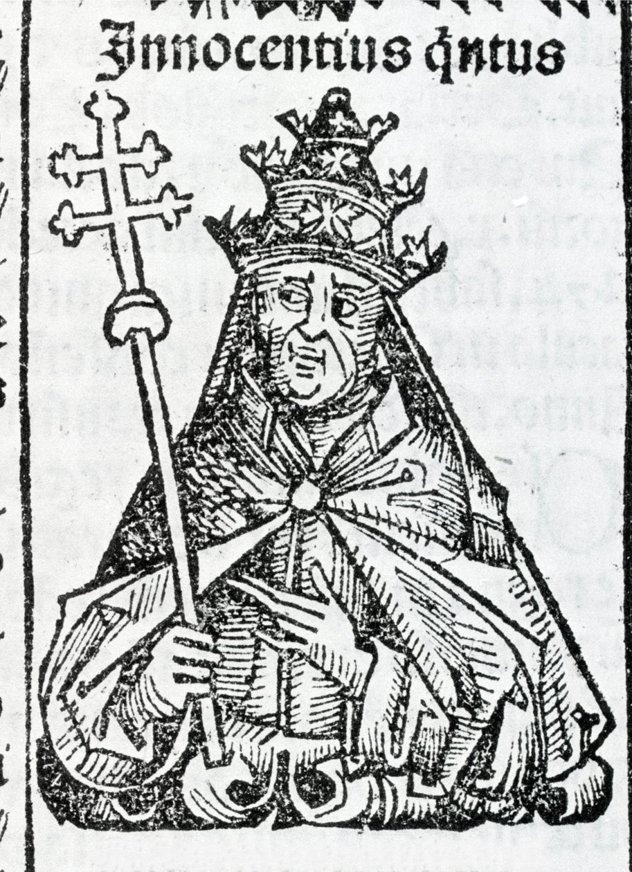 Portret papieża Innocentego IV (1195 - 1254) w Liber Chronicarum autorstwa Hartmanna Schedla Norymberga autorstwa Hartmann Schedel
