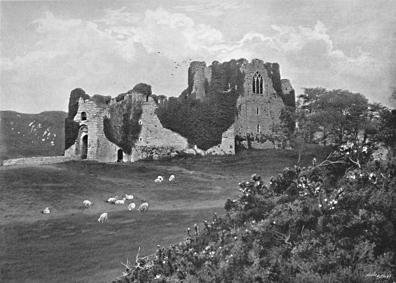 Zamek Oystermouth, Mumbles, ok. 1896 r. autorstwa Harvey Barton