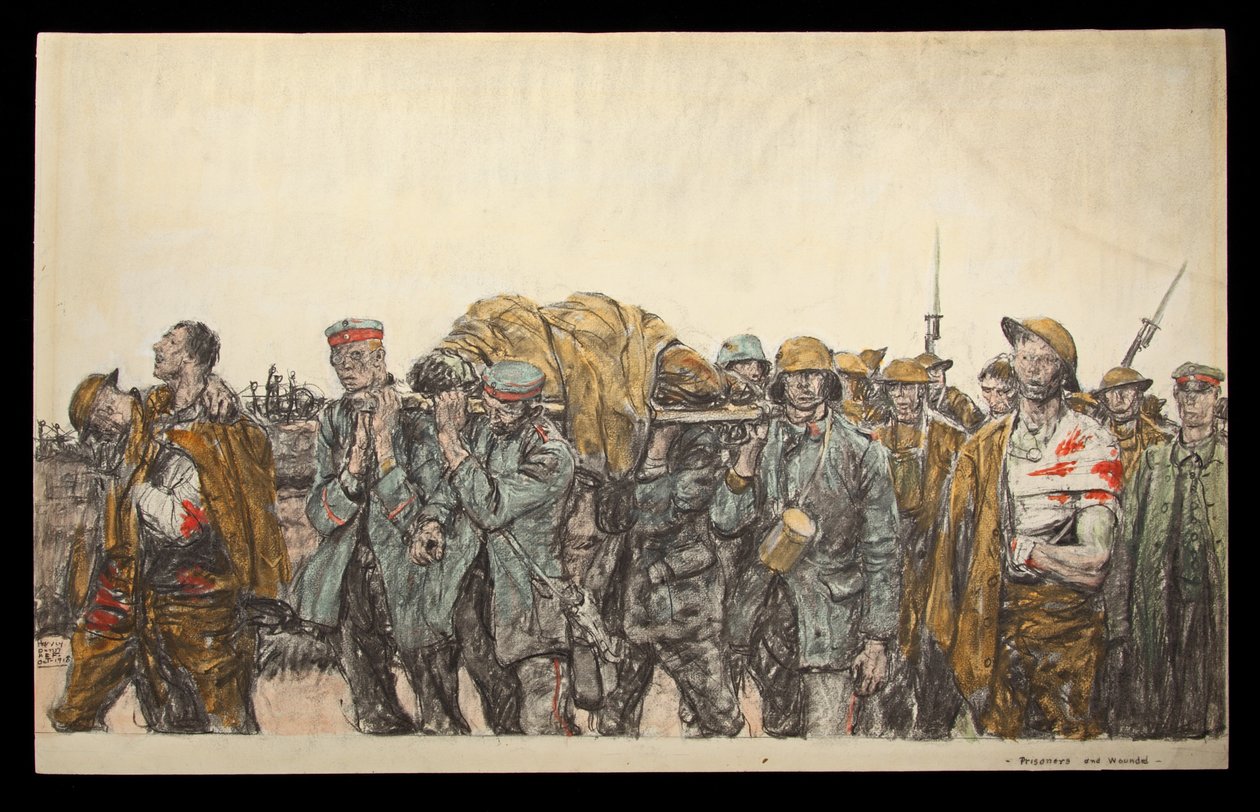 Więźniowie i ranni autorstwa Harvey T. Dunn