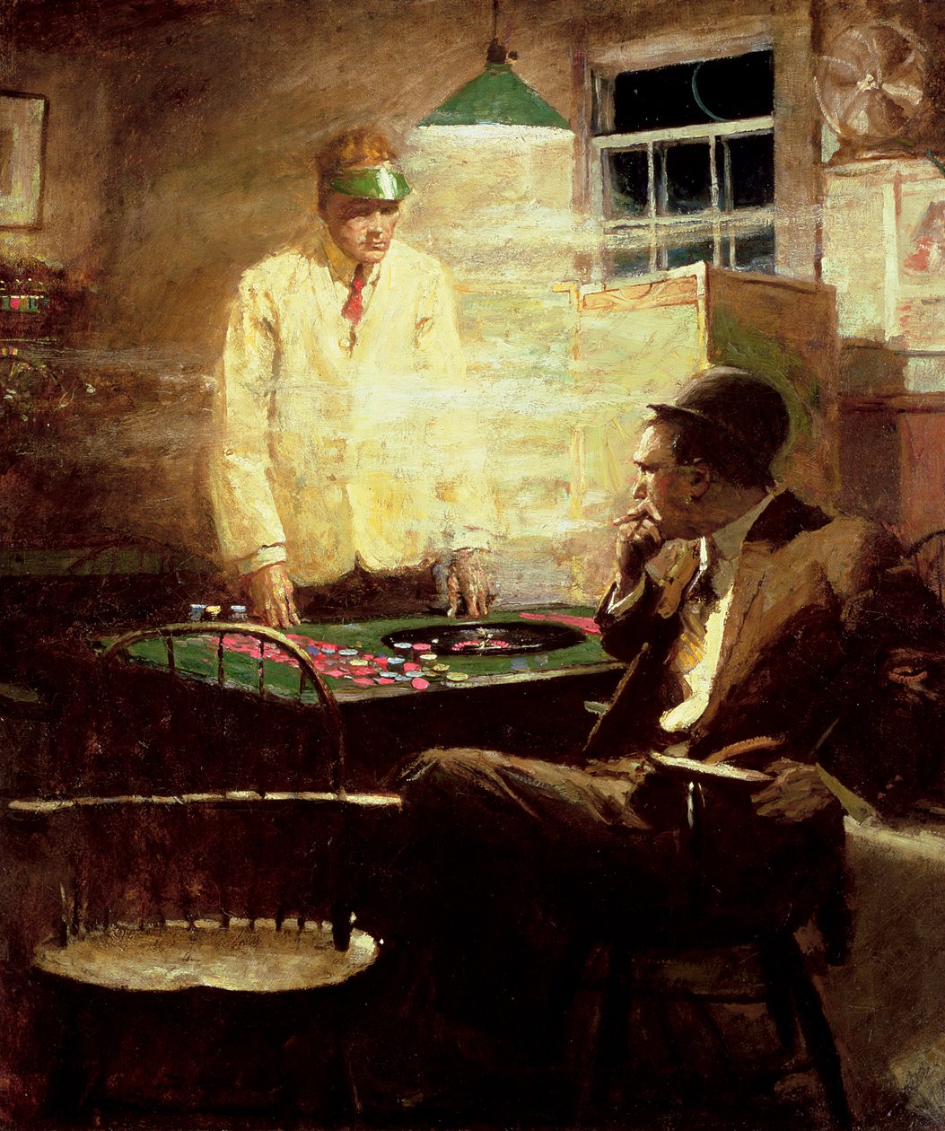 Hazardzista (olej na płótnie) autorstwa Harvey T. Dunn