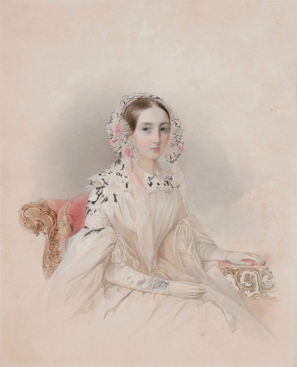 Portret księżniczki Teresy z Nassau-Weilburg 1815-1871, 1838 autorstwa Hau