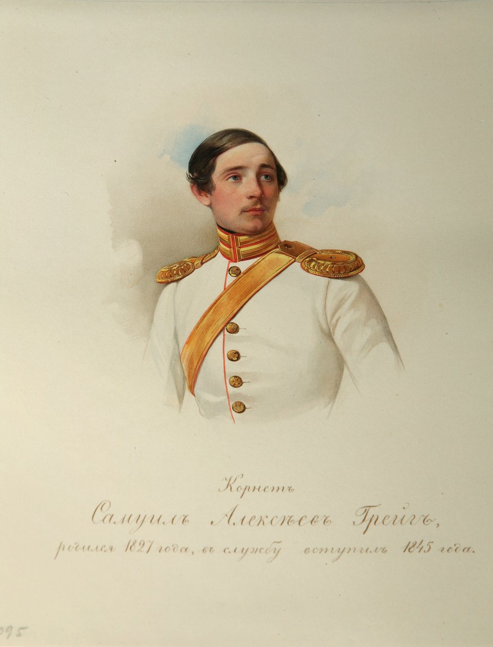 Portret Samuila Aleksiejewicza Greiga 18271887 Z albumu cesarskiej gwardii konnej, 1846-1849 autorstwa Hau