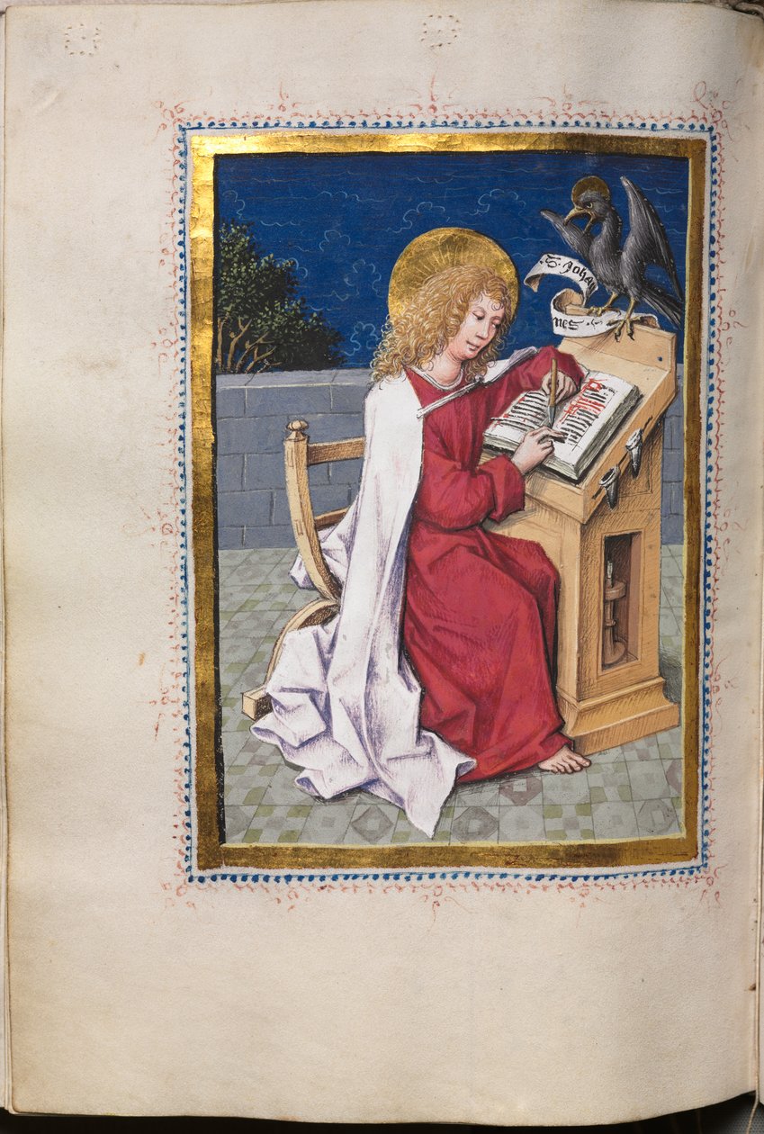Ewangeliarz z portretami ewangelistów: Św. Jan autorstwa Hausbuch Master