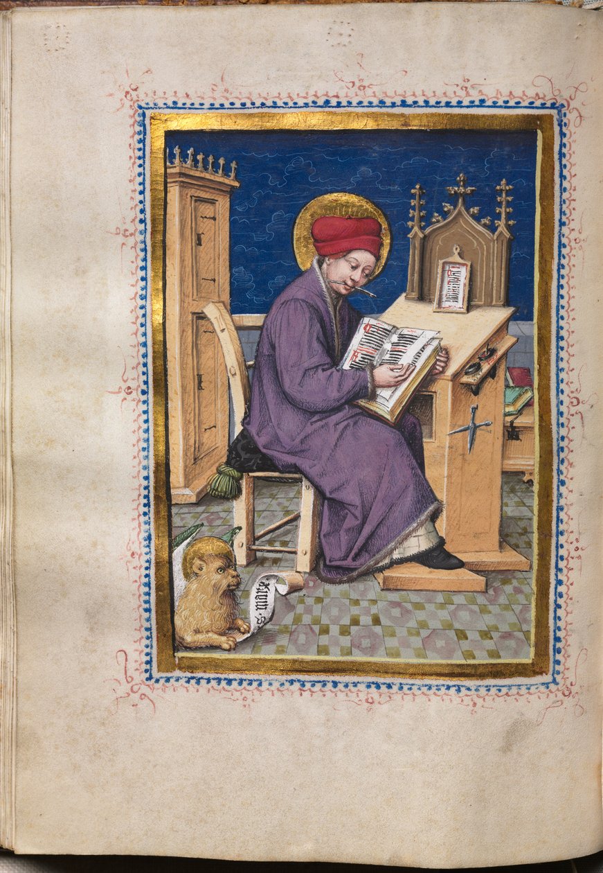 Ewangeliarz z portretami ewangelickimi: Św. 1480. autorstwa Hausbuch Master