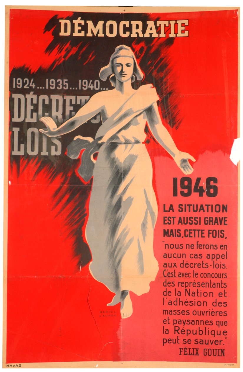 Francuski plakat prodemokratyczny, 1946 autorstwa Havas