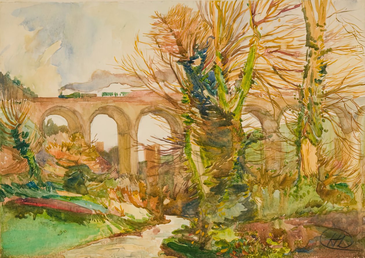 Most kolejowy, St. Austell, Anglia, 1905. autorstwa Hayley Lever