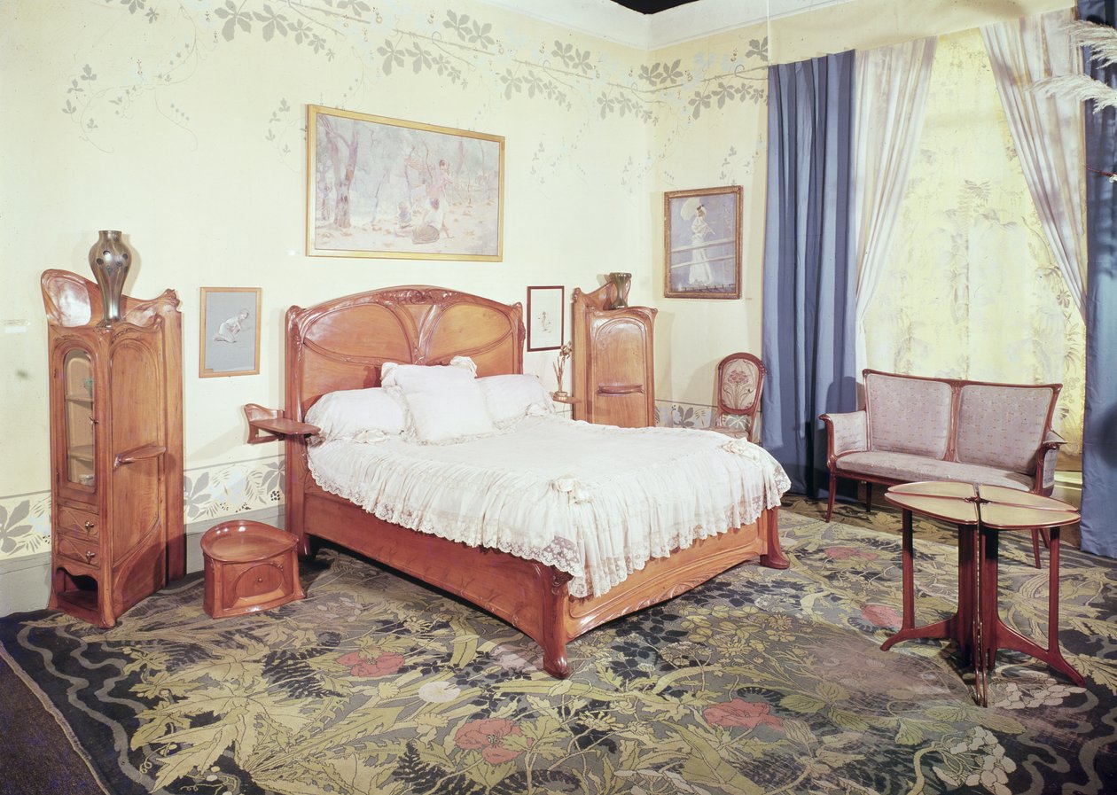 Sypialnia w stylu secesyjnym, ok. 1900 autorstwa Hector Guimard