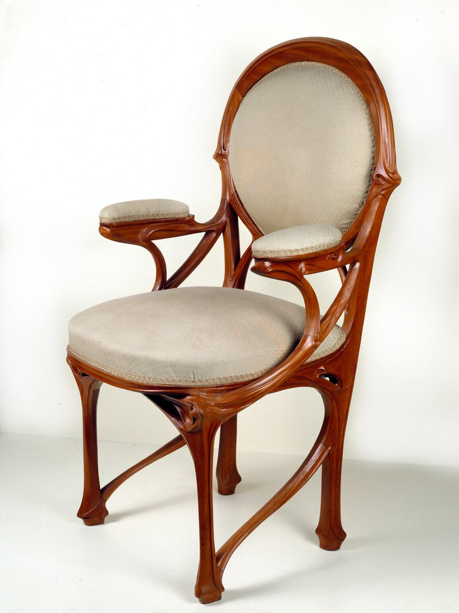 Art Nouveau: fotel z orzecha amerykańskiego autorstwa Hector Guimard