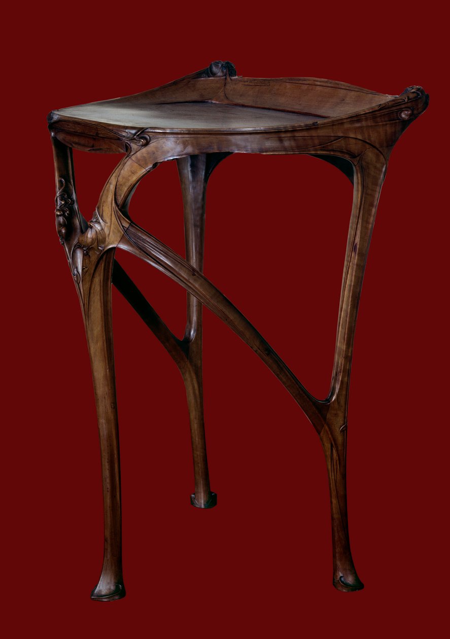 Art Nouveau: stół z drewna gruszy wykonany przez Hectora Guimarda (1867-1942) 1904-1907 Paryż, muzeum sztuki dekoracyjnej autorstwa Hector Guimard