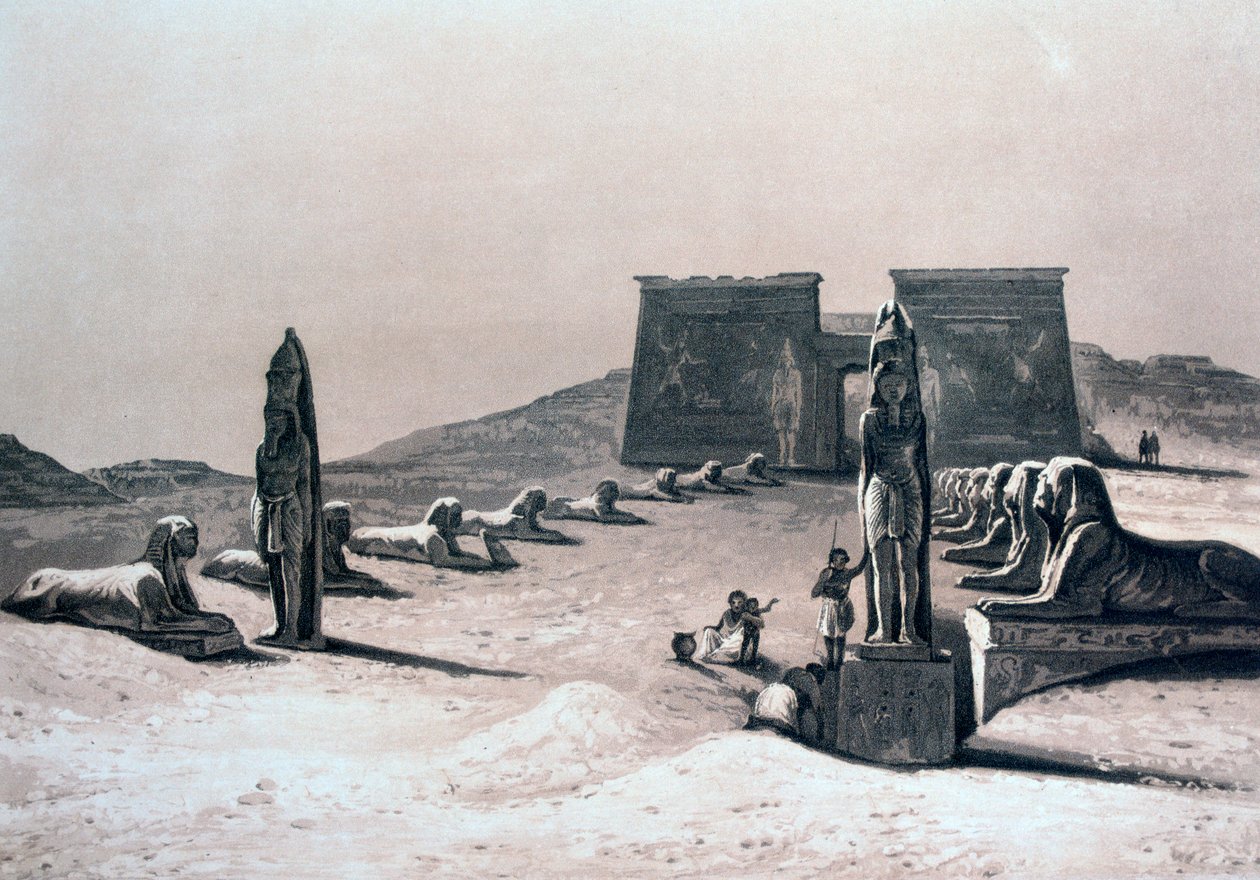 Świątynia Asseboua, Nubia, Egipt, XIX w. autorstwa Hector Horeau