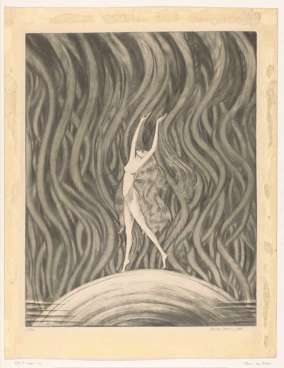Tańcząca naga kobieta autorstwa Hein von Essen (signed by artist)