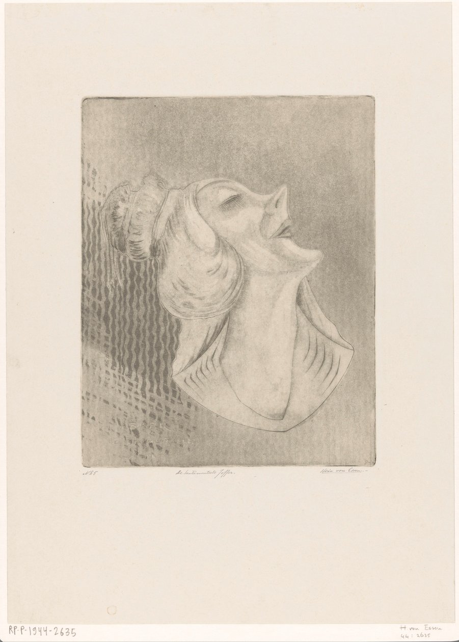 De sentimenteele joffer (oryginalny tytuł na obiekcie) Masker (oryginalny tytuł serii na obiekcie) autorstwa Hein von Essen (signed by artist)