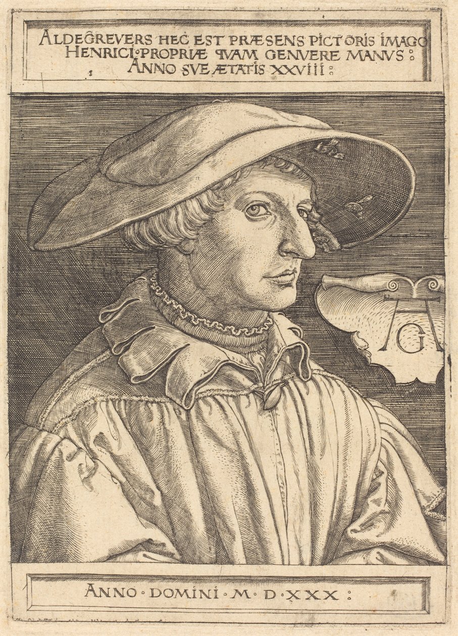 Autoportret, 1530 autorstwa Heinrich Aldegrever