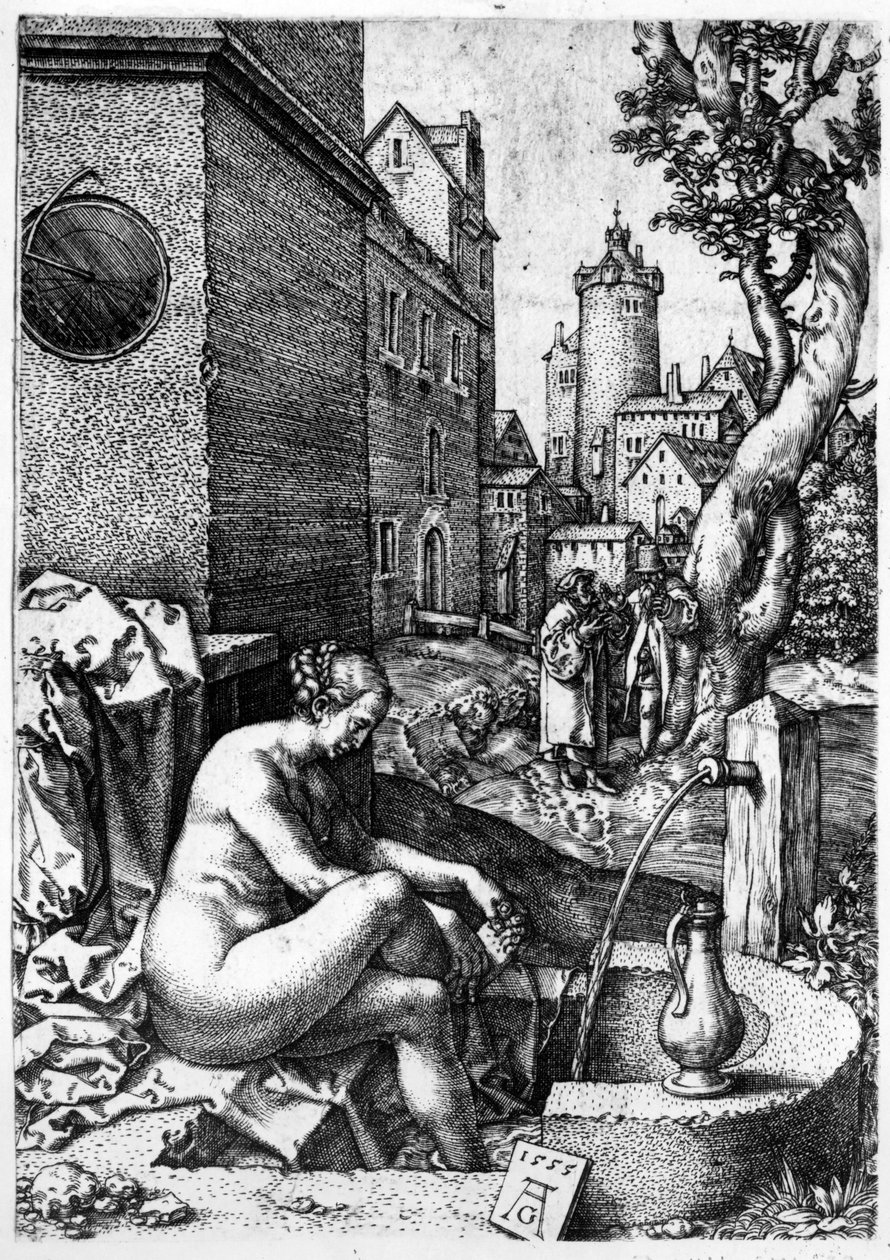 Zuzanna i starsi, 1555 autorstwa Heinrich Aldegrever