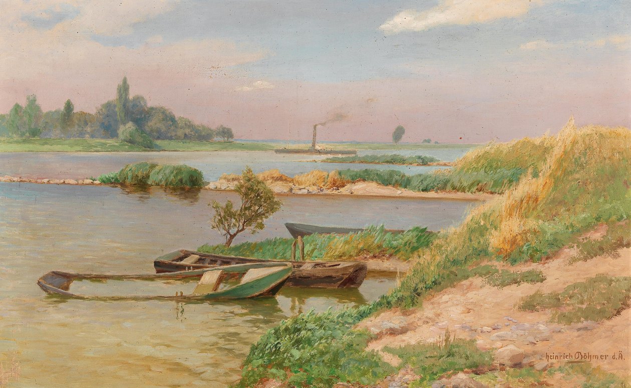 Krajobraz otwartej rzeki autorstwa Heinrich Bohmer