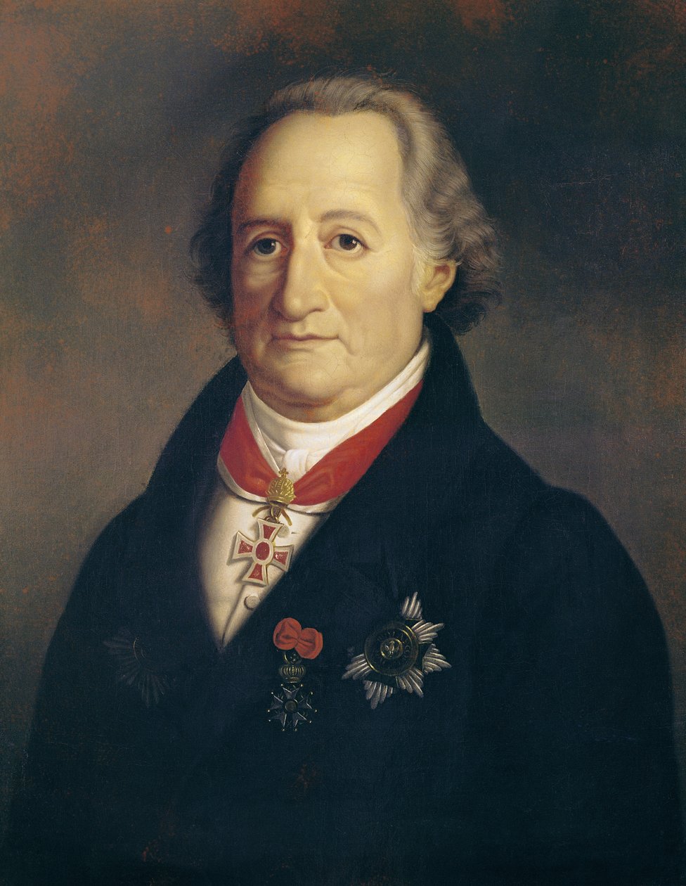 Portret Johanna Wolfganga von Goethego (1749-1832) z dekoracjami autorstwa Heinrich Cristoph