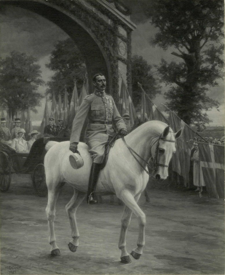 Christian X przejeżdża przez granicę 1920 po zjednoczeniu autorstwa Heinrich Dohm