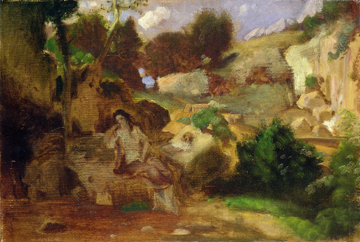 Krajobraz ze skruszoną Magdaleną autorstwa Heinrich Dreber