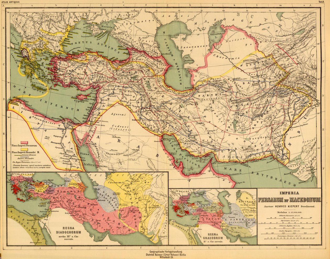 Imperia Persji i Macedonii autorstwa Heinrich Kiepert