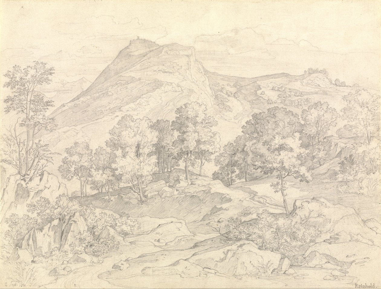 Widok Civitella z Serpentary obok Olevano autorstwa Heinrich Reinhold