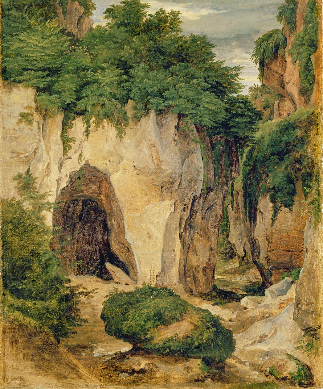 Skały w Sorrento, 1823 (olej na papierze na płótnie) autorstwa Heinrich Reinhold