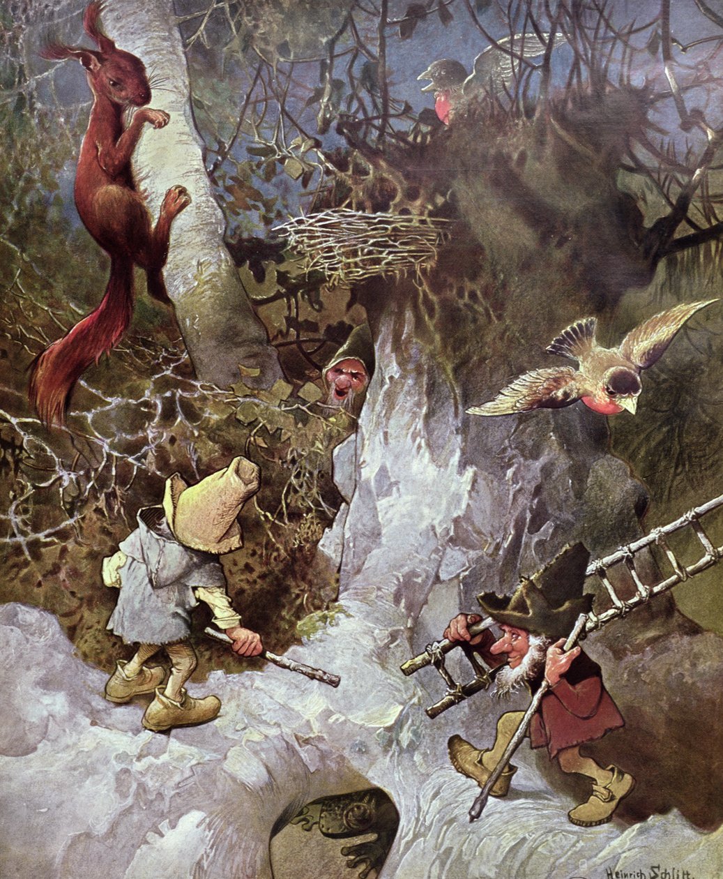 Gnomy (kolorowe grawerowanie) autorstwa Heinrich Schlitt