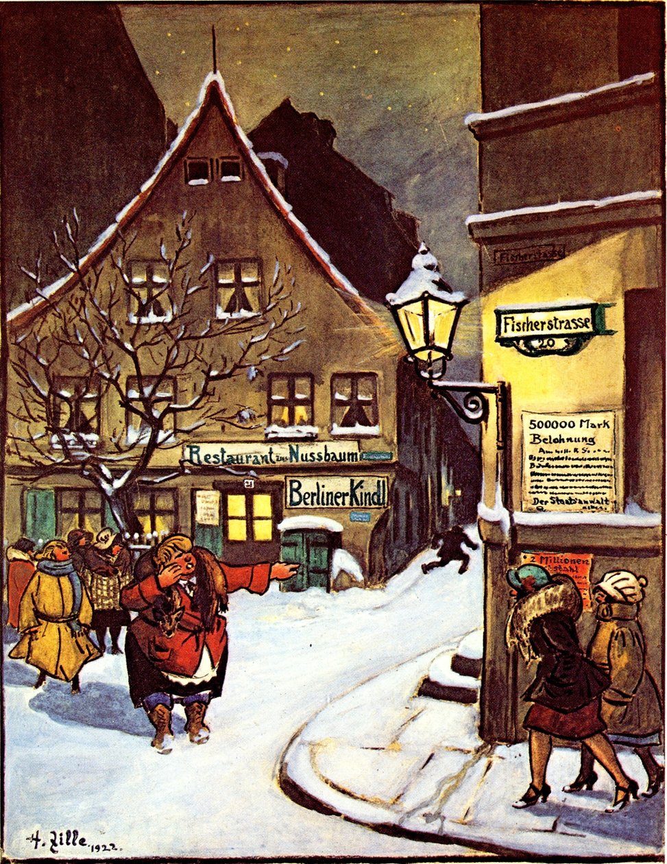 Berlińska scena uliczna Fischerstrae autorstwa Heinrich Zille
