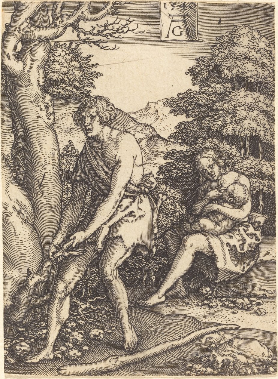 Adam i Ewa w pracy autorstwa Heinrich Aldegrever