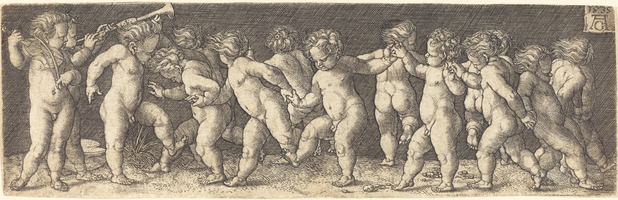 Tańczące dzieci, 1535. autorstwa Heinrich Aldegrever