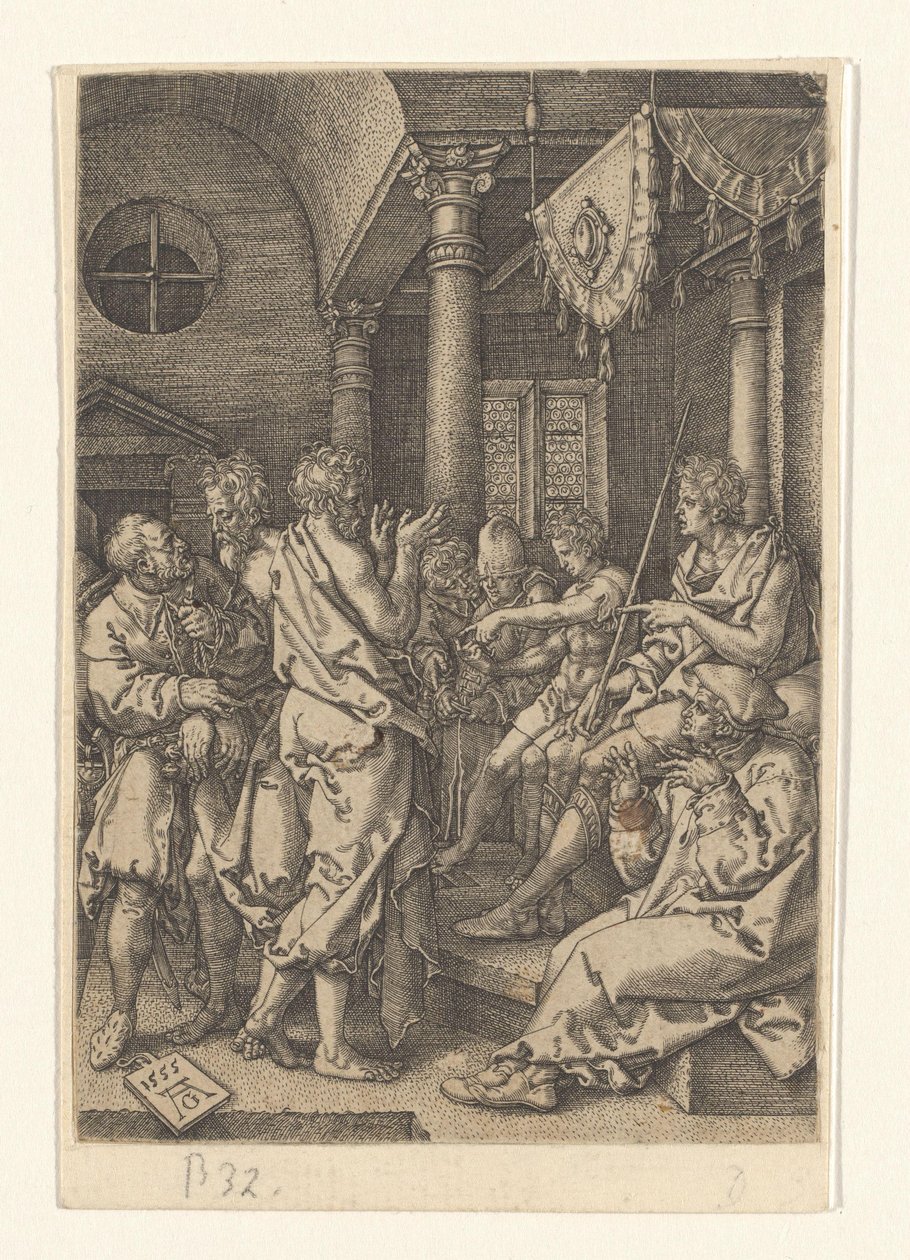 Daniel przesłuchuje starszych Historia Zuzanny (tytuł serii) autorstwa Heinrich Aldegrever