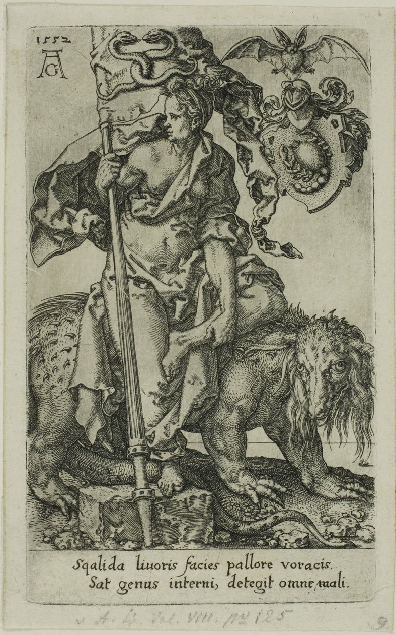 Zazdrość, z wad autorstwa Heinrich Aldegrever