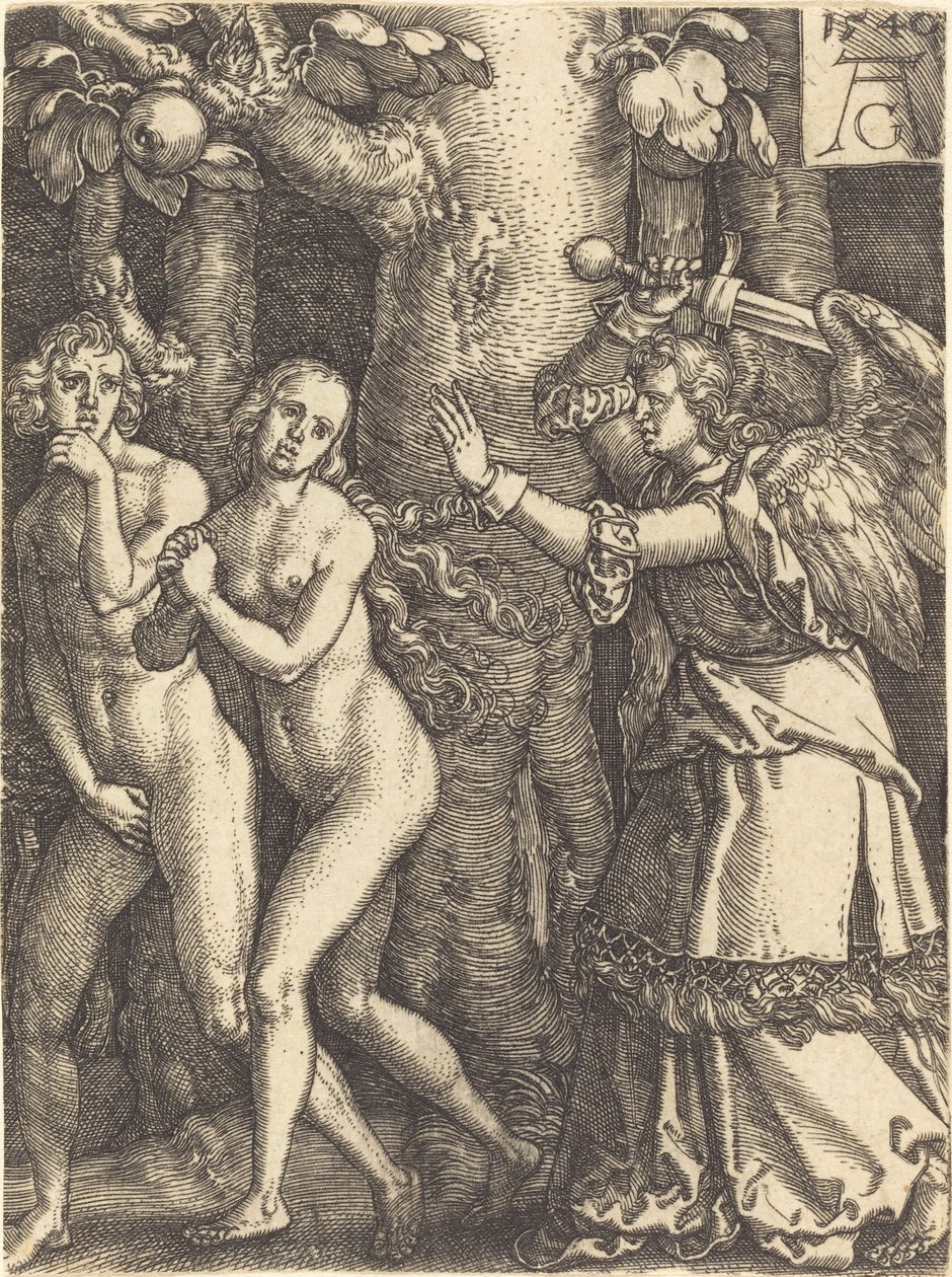 Wypędzenie z raju autorstwa Heinrich Aldegrever