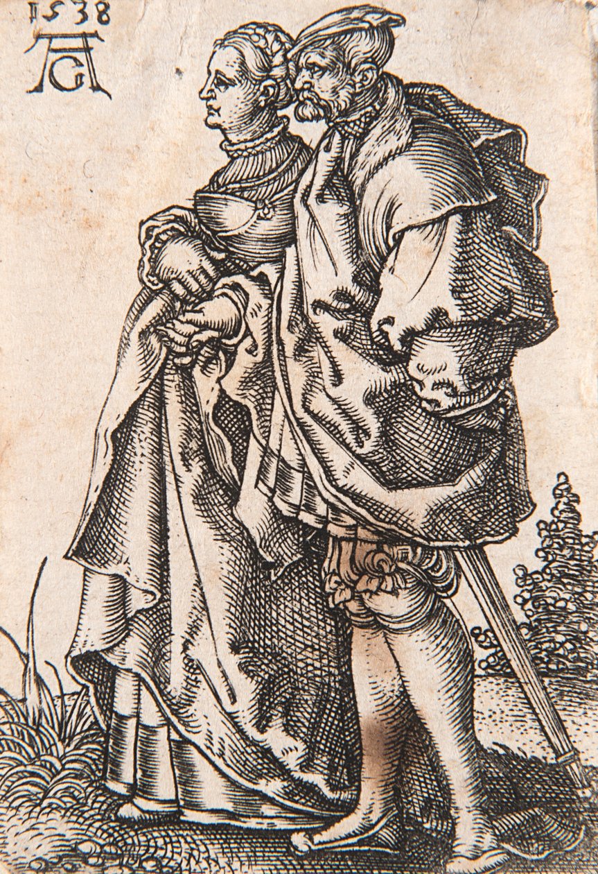 Z cyklu Małe tancerki weselne, 1538. autorstwa Heinrich Aldegrever