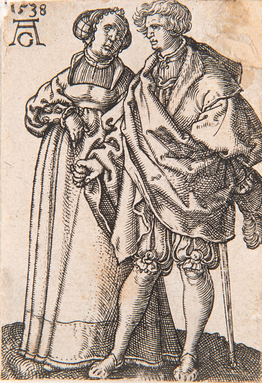 Z cyklu Małe tancerki weselne, 1538. autorstwa Heinrich Aldegrever