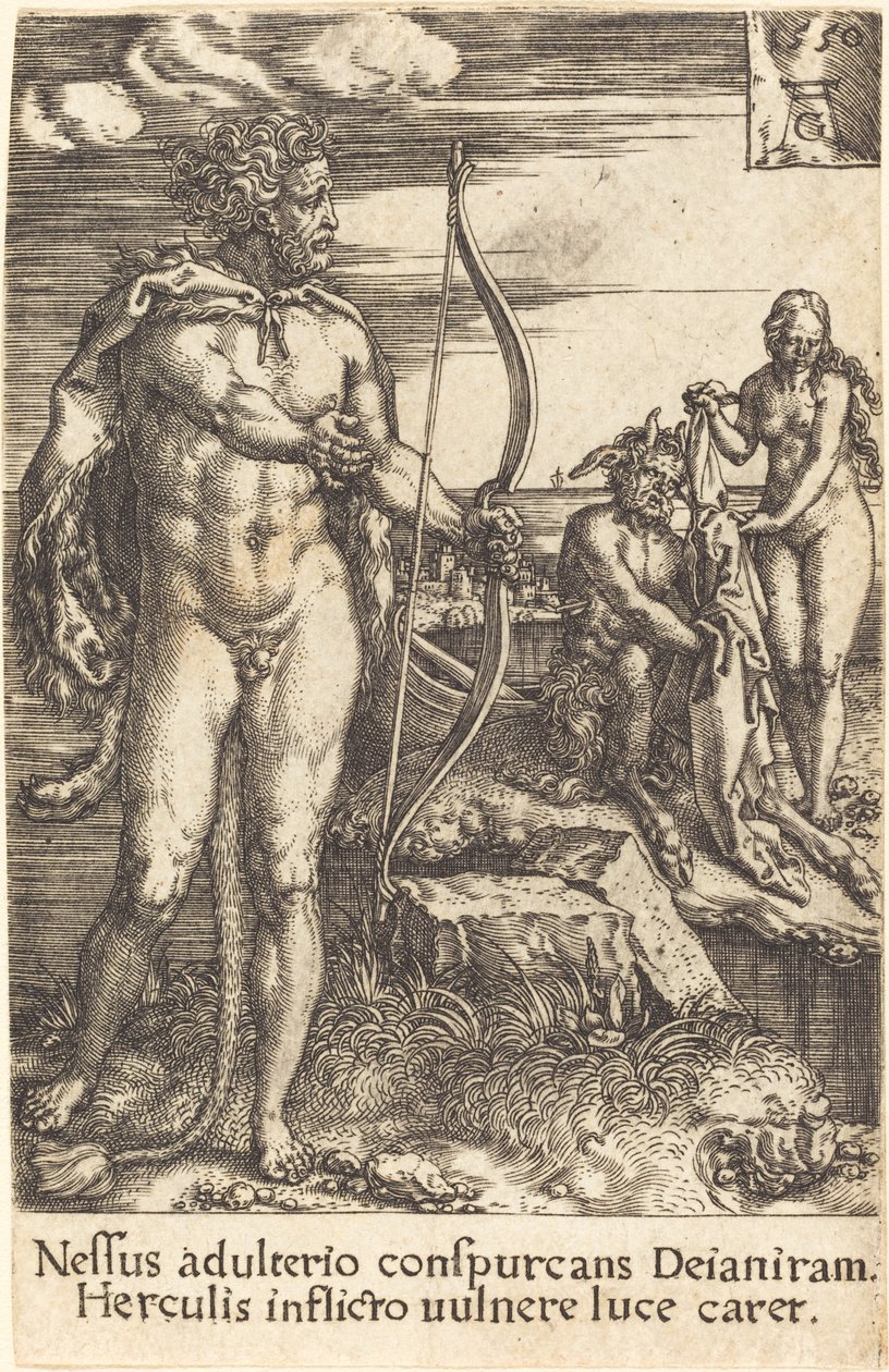 Herkules zabija Nessusa, 1550. autorstwa Heinrich Aldegrever