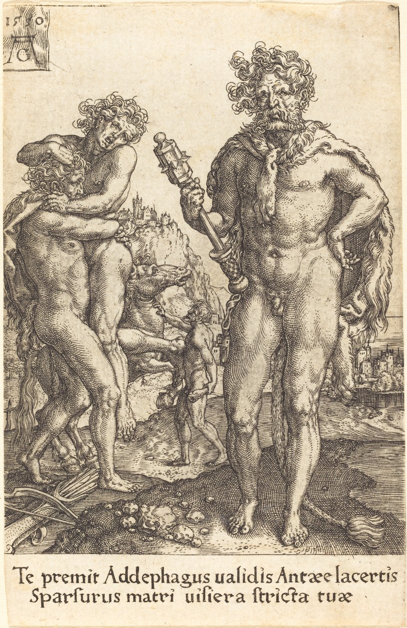 Herkules i Anteusz autorstwa Heinrich Aldegrever