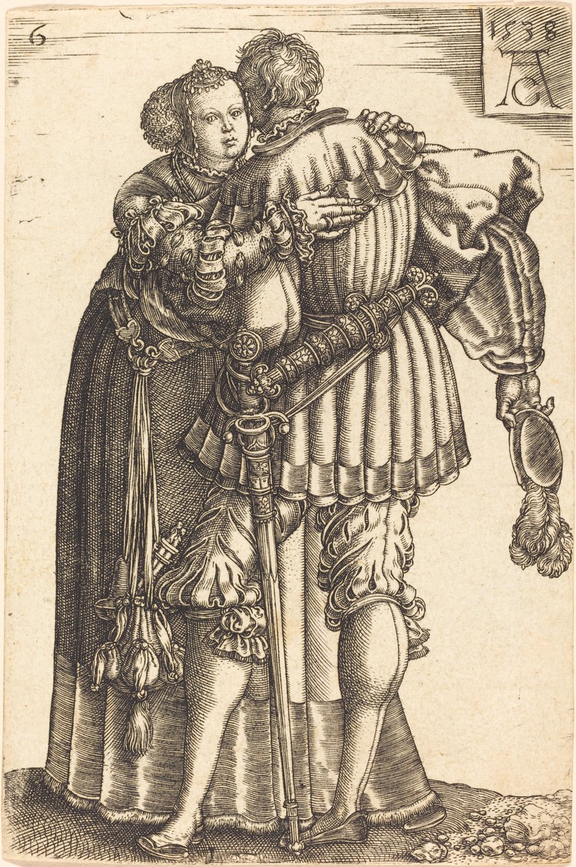 Duże tancerki ślubne, 1538. autorstwa Heinrich Aldegrever