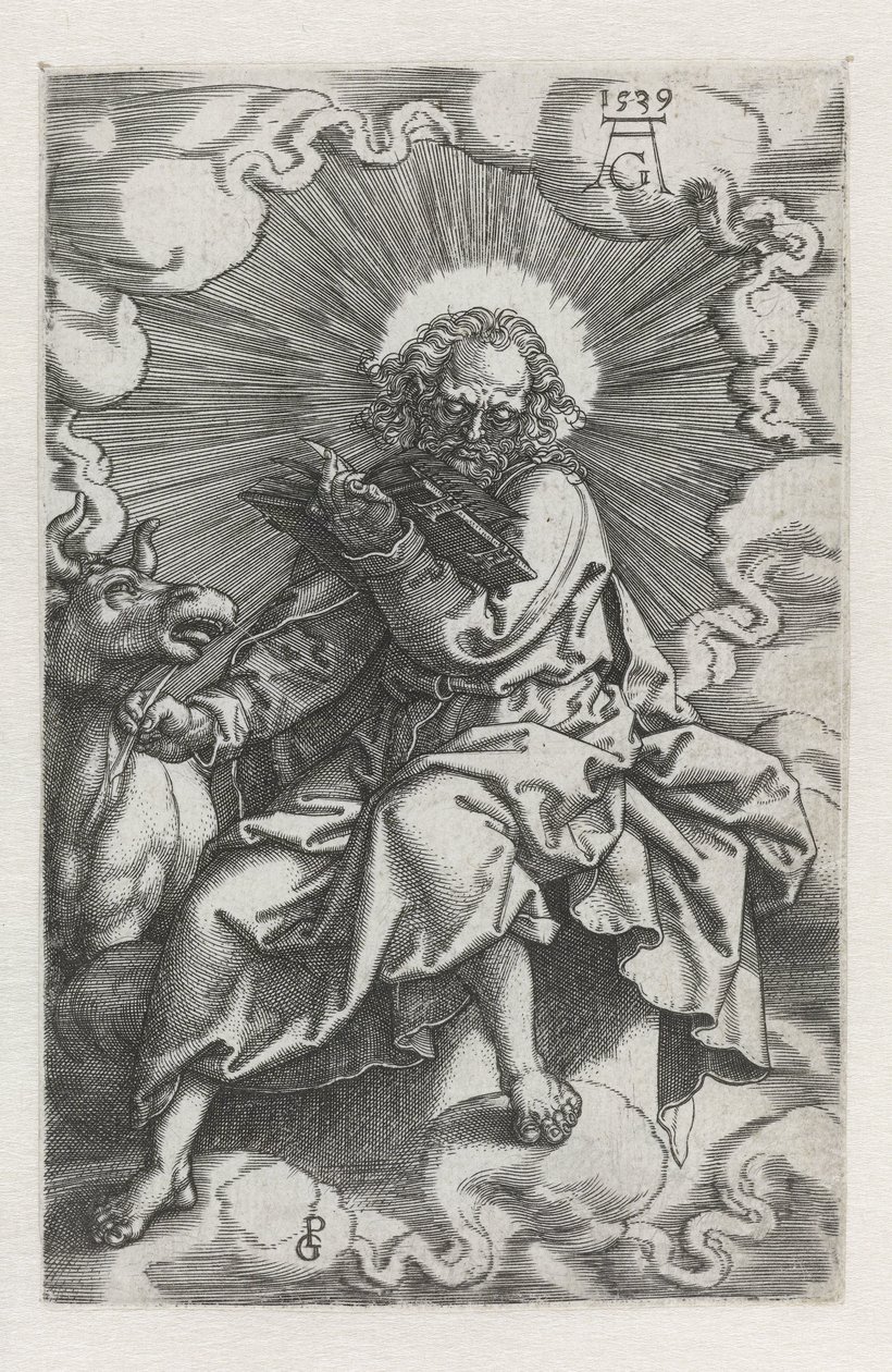 Łukasz Czterech Ewangelistów (tytuł serii) autorstwa Heinrich Aldegrever