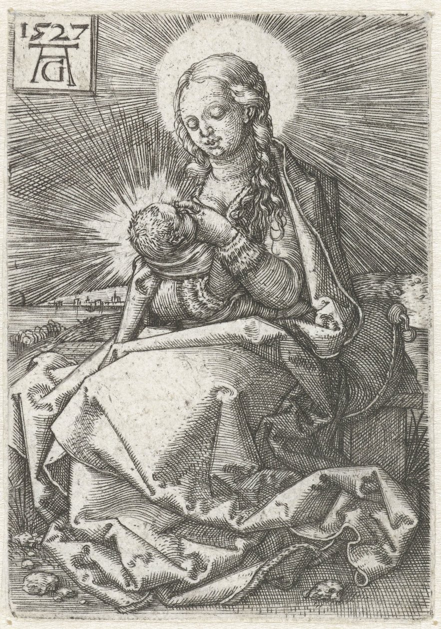 Madonna z dzieckiem przy piersi autorstwa Heinrich Aldegrever