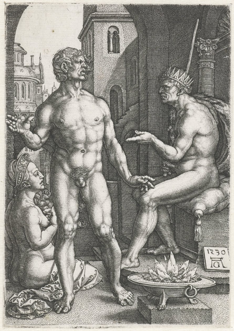 Mucius Scaevola autorstwa Heinrich Aldegrever