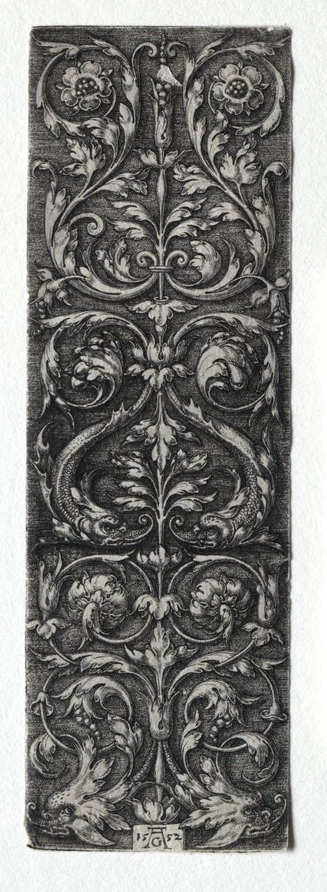 Projekt ornamentu z rybami, 1552. autorstwa Heinrich Aldegrever