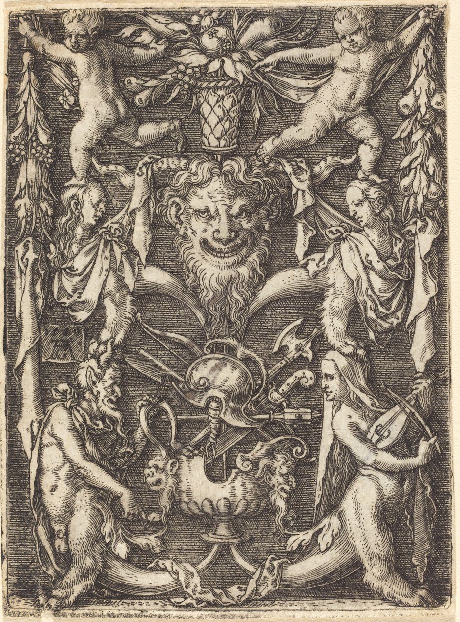 Ozdoba z maską autorstwa Heinrich Aldegrever