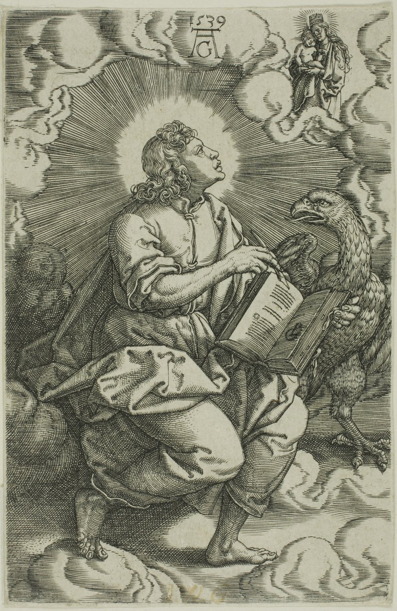 Św. Jan, z „Czterech Ewangelistów” autorstwa Heinrich Aldegrever