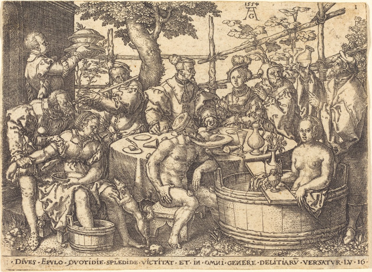 Bogacz przy stole autorstwa Heinrich Aldegrever