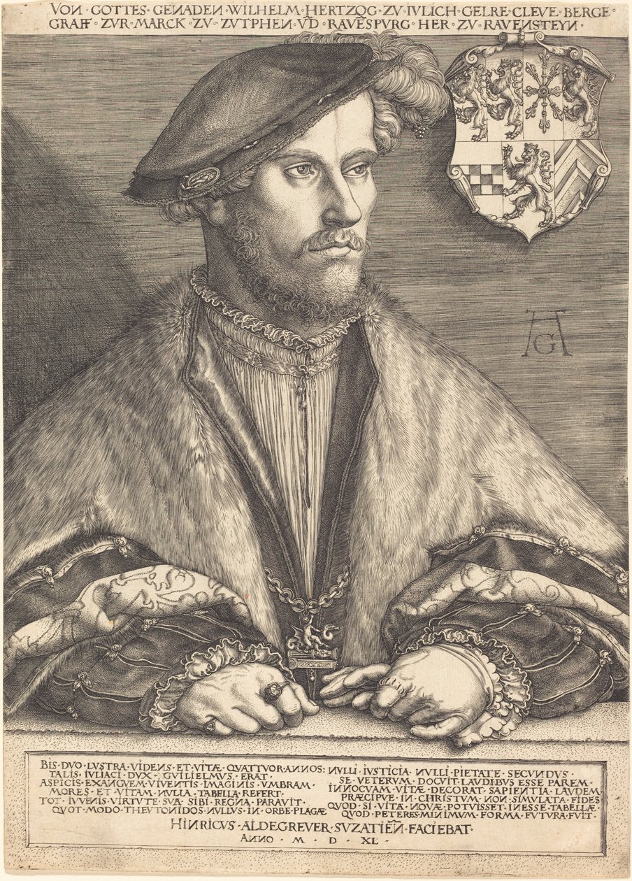 Wilhelm V, książę Julich, Cleve i Berg, 1540. autorstwa Heinrich Aldegrever